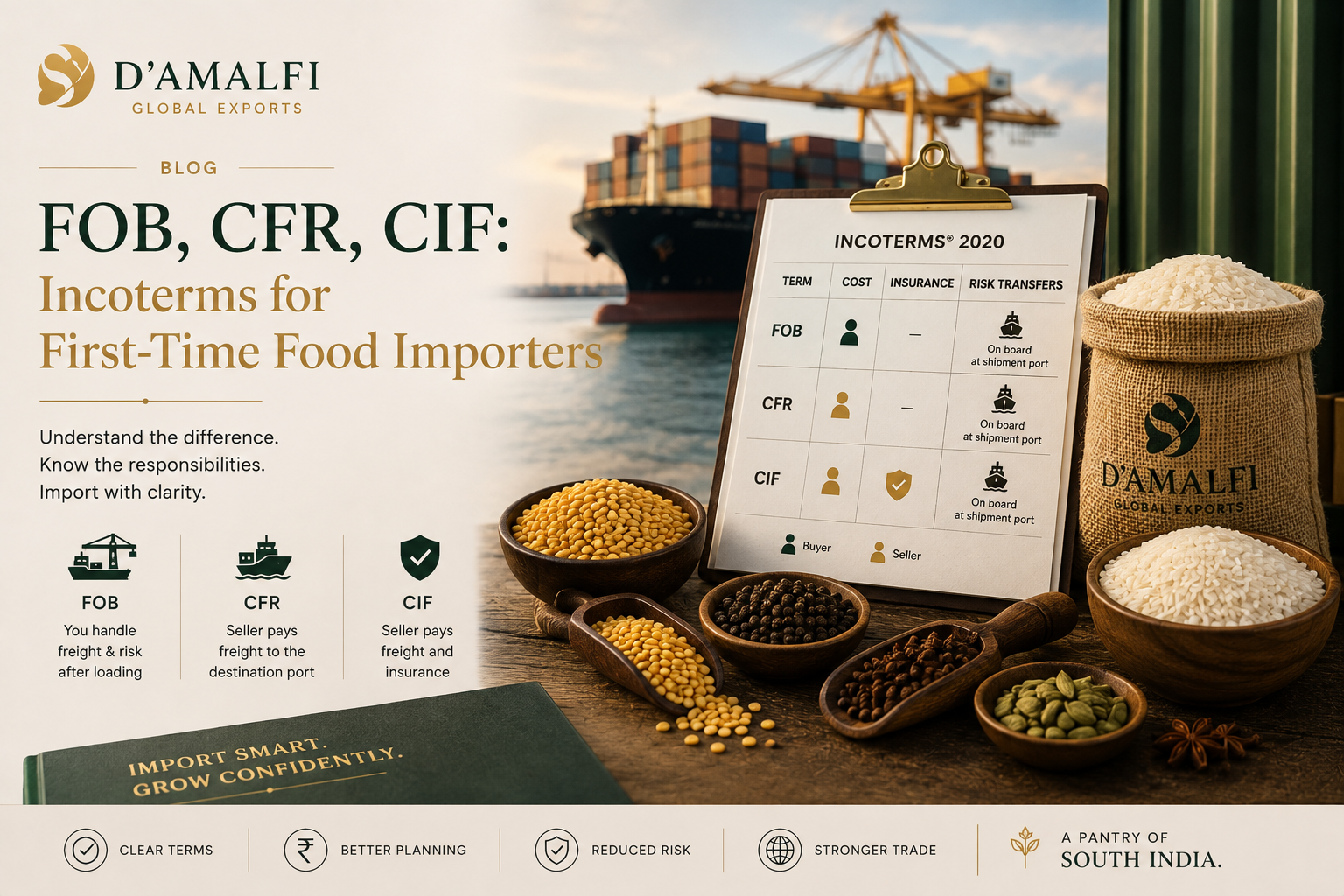 FOB, CFR, CIF: Incoterms Explained for First-Time Food Importers