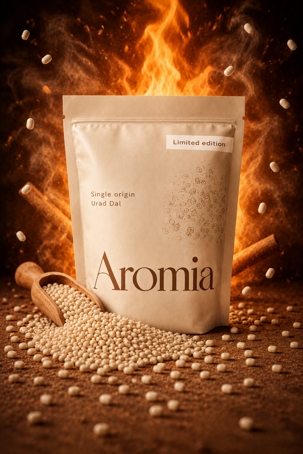 Urad Dal (split black gram) packaging by D'Amalfi