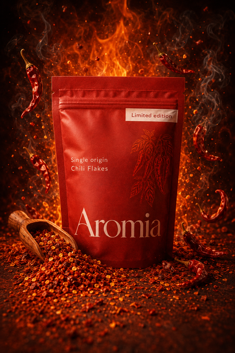 Chilli Flakes packaging by D'Amalfi